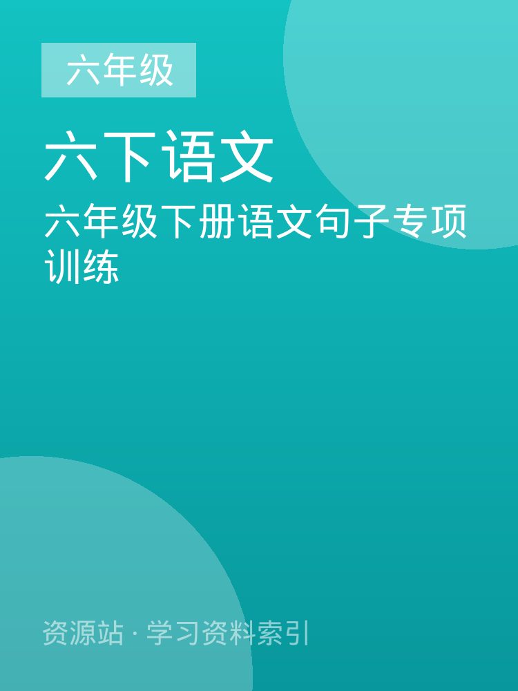 六年级下册语文句子专项训练