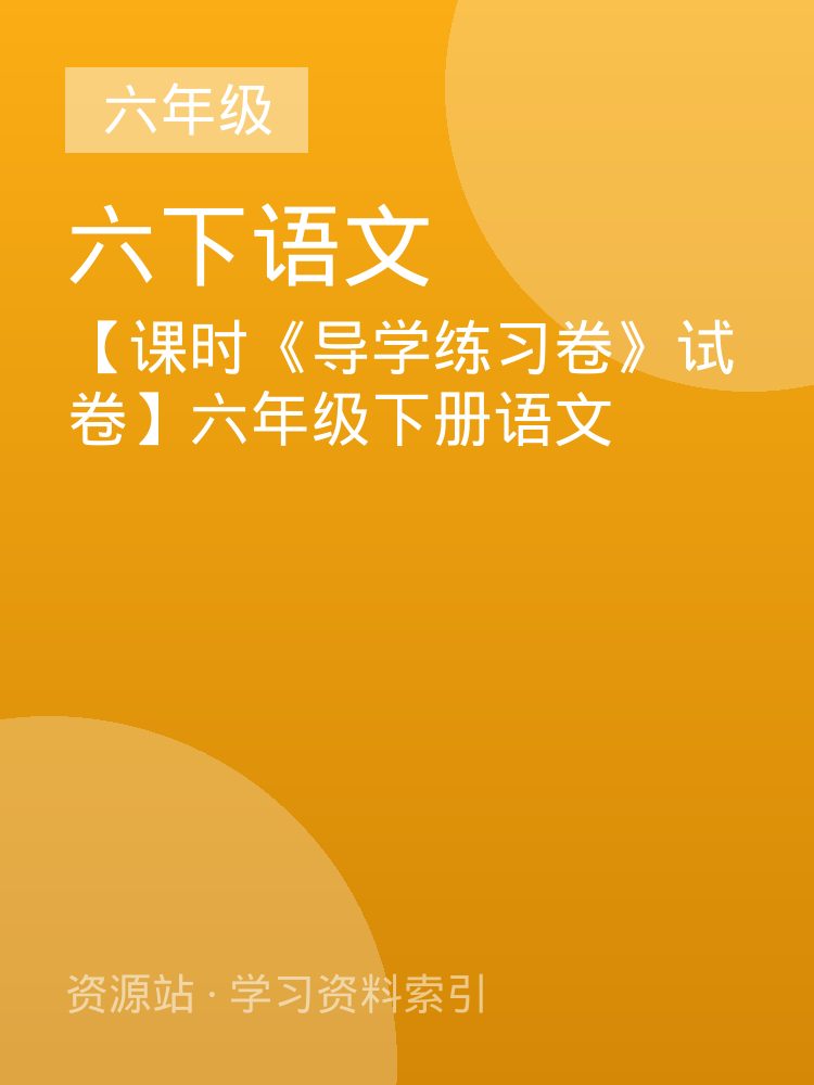 【课时《导学练习卷》试卷】六年级下册语文
