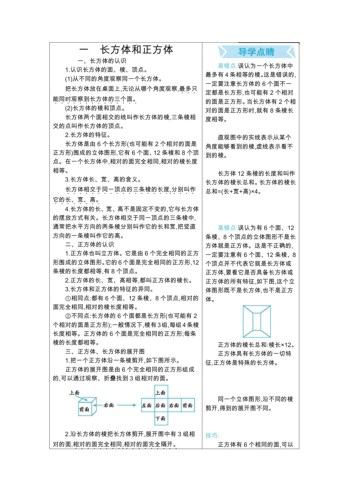 六年级上册数学苏教版知识要点