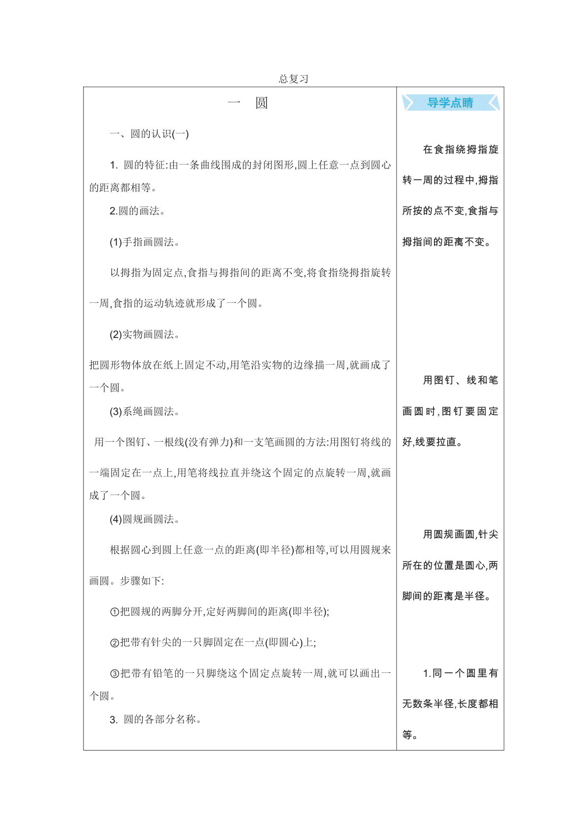 六年级上册数学北师版知识要点