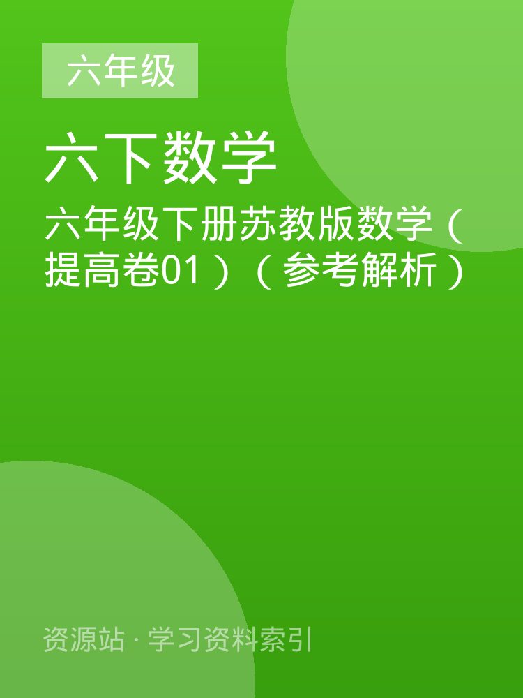 六年级下册苏教版数学（提高卷01）（参考解析）