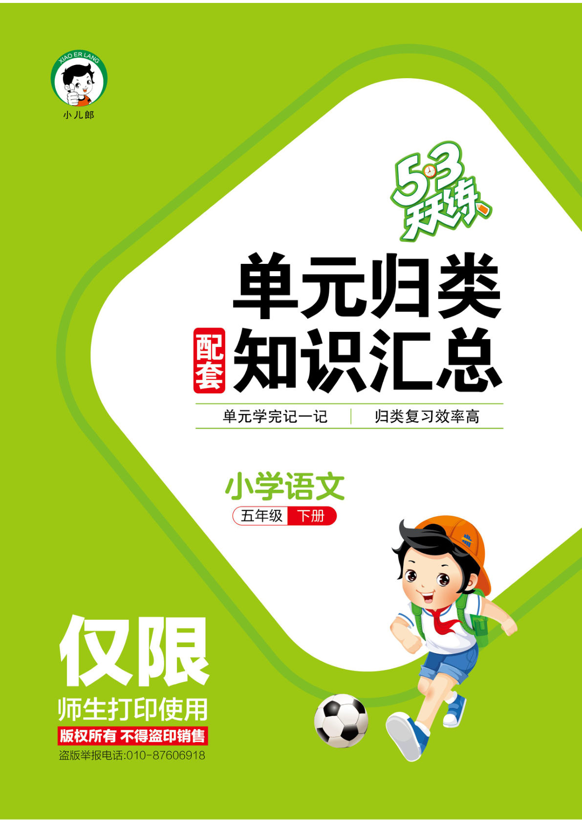 五年级下册语文26春单元归类知识汇总《53天天练》