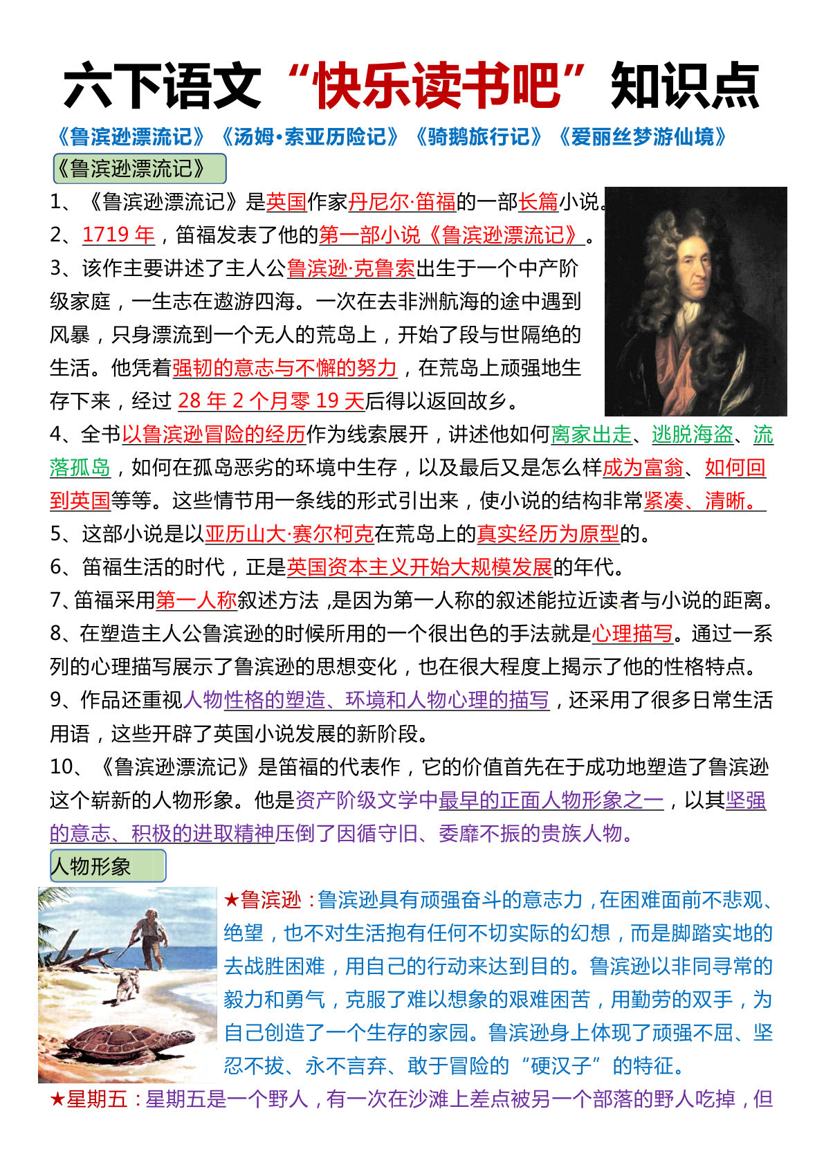 六年级下册语文【快乐读书吧知识点】