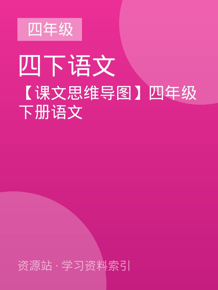 【课文思维导图】四年级下册语文