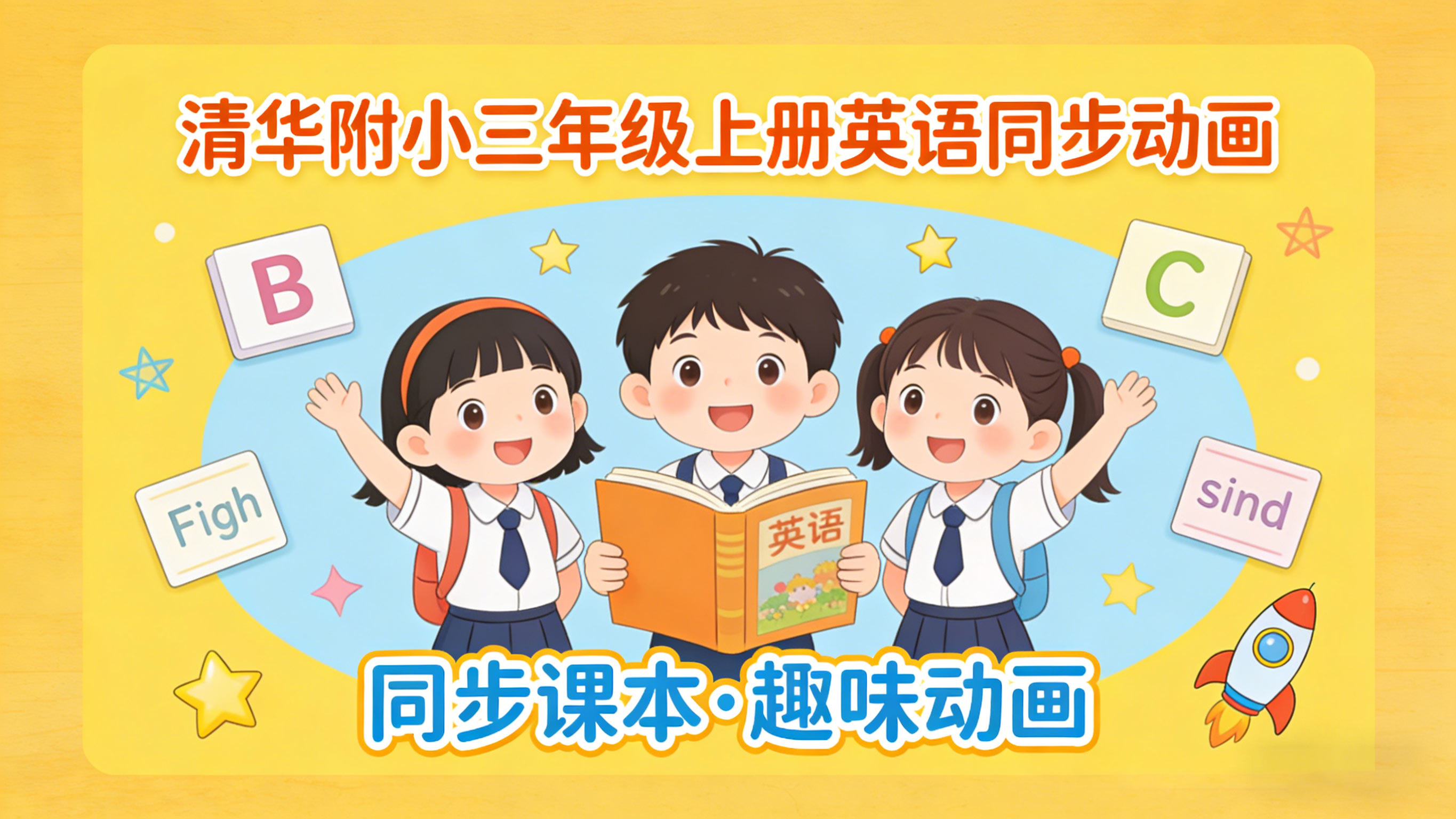 【清华附小】小学三年级上册英语课本同步动画视频